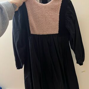 Popelin Charming Black and Pink Kids Dress